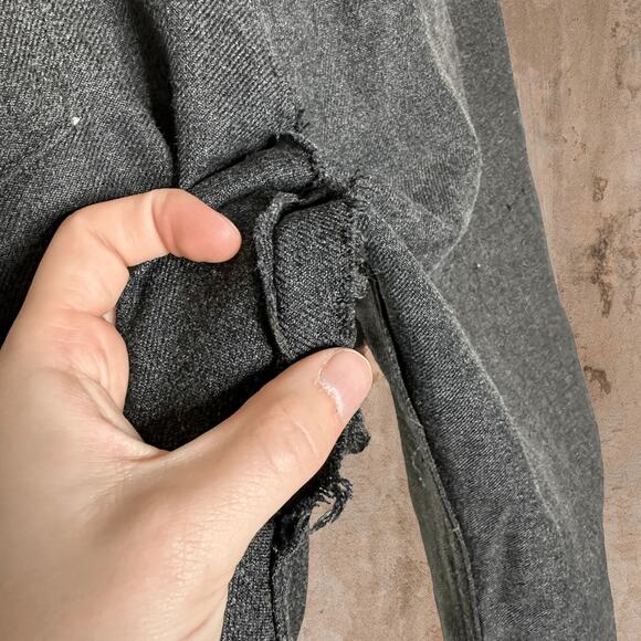 Vintage Dark Grey Levis Dress Pants Straight Fit Insane Repairs Made in USA 90s - Picture 5 of 5